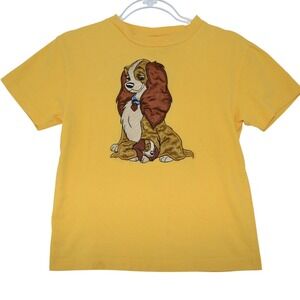 Disney Store Lady from Lady & The Tramp Yellow Graphic Tee Youth Large Y2K